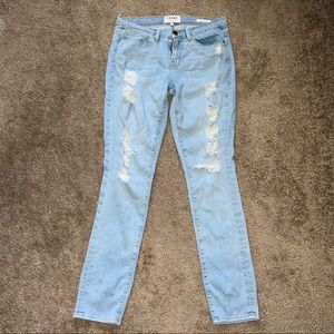FRAME DISTRESSED 5 POCKET JEANS